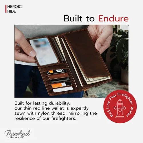 Miniatura 4 de RAW HYD Carteras de línea de servicio, Línea Roja Larga, Línea Roja Larga Bifold