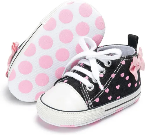 Miniatura 12 de KIDSUN zapatos deportivos altos hasta el tobillo para bebés, niños y niñas con suela antideslizante, suaves, para recién nacidos, zapatos
