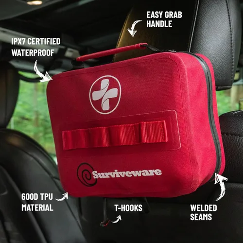 Miniatura 6 de Surviveware Kit de primeros auxilios impermeable, prémium, para automóviles, lanchas, camiones, huracanes, tormentas tropicales y emergencias al