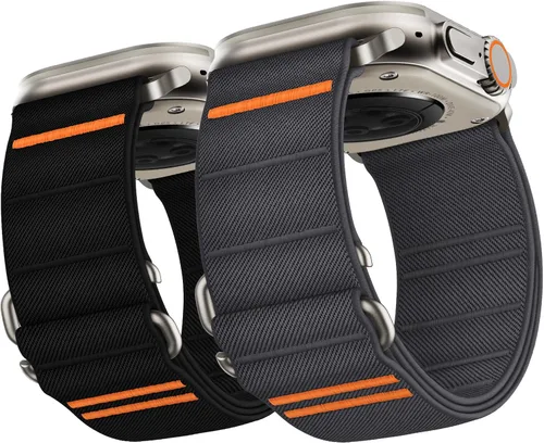 Miniatura 8 de Suitisbest Paquete de 2 correas deportivas compatibles con Apple Watch Ultra de 49mm 46mm 45mm 44mm 42mm 41mm 40mm 38mm, correa deportiva elástica