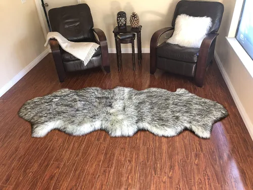 Miniatura 91 de LAMBZY Alfombra sintética de piel de oveja auténtica, con textura inferior gruesa, fuerte, fácil de lavar, resistente a las manchas, perfecta