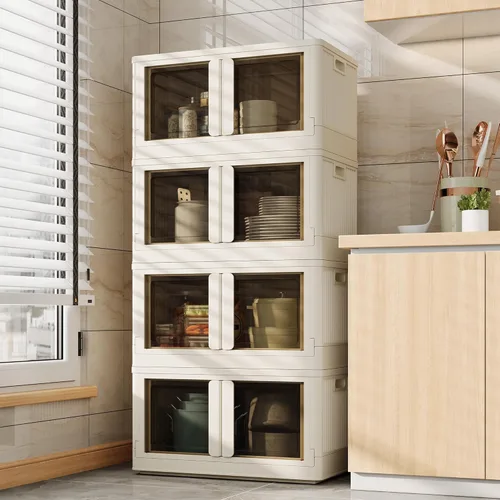 Miniatura 17 de FLEXIMOUNTS 75 QT Contenedores de almacenamiento apilables con tapas, contenedores de almacenamiento de plástico plegables, organizadores de armario