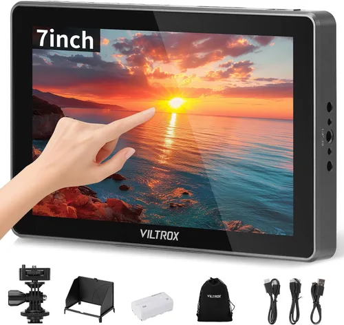 VILTROX Monitor de campo de cámara de 7 pulgadas, monitor de cámara táctil de 7 pulgadas, monitoreo de video Full HD 1920x1080, Lut 3D, desfile RGB