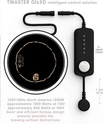 Miniatura 9 de TMASTER Placa eléctrica de 1200 W, placa caliente redonda de cerámica, estufa portátil de cocina, calentador eléctrico para hervir, hacer té, café