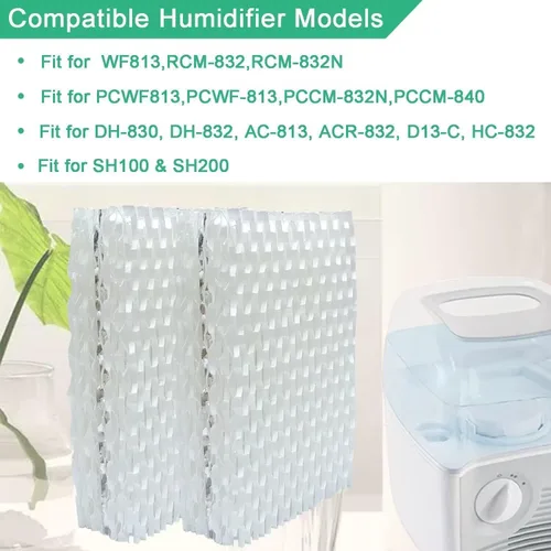 Miniatura 2 de Paquete de 4 filtros humidificadores de repuesto para Equate, filtro humidificador de repuesto para ReliOn RCM-832 ProCare PCWF813 PCCM-832N
