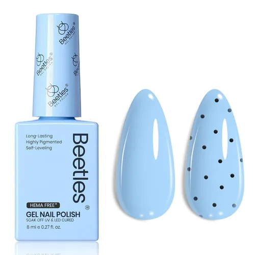 Miniatura 73 de Beetles - Esmalte de uñas de gel ultravioleta semipermanente sin HEMA de alto brillo para manicura francesa y arte de uñas, frasco a juego, blanco
