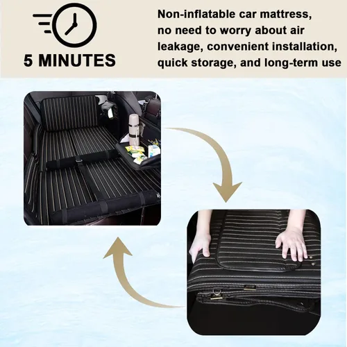 Miniatura 2 de Heart Horse Colchón de coche no inflable: colchón plegable para asiento trasero de camioneta SUV para viajes, campamento y funda de asiento de coche