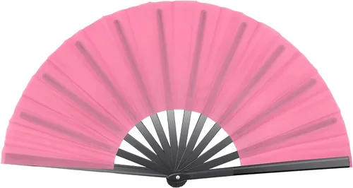 Miniatura 12 de Quacc Ventilador de mano plegable grande de 13 pulgadas, tela de nailon vintage, retro, gran abanico para baile de línea, festival chino de Kung Fu