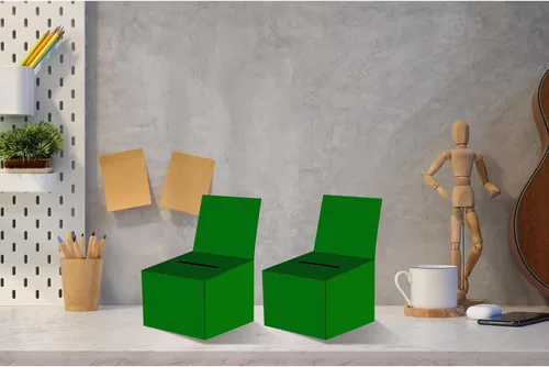 Miniatura 6 de Paquete de 6 cajas de sugerencias para rifas con ranura, cajas de cartón de 6.5 x 4.5 x 4.5 pulgadas con ranura para boletos y cabecera extraíble
