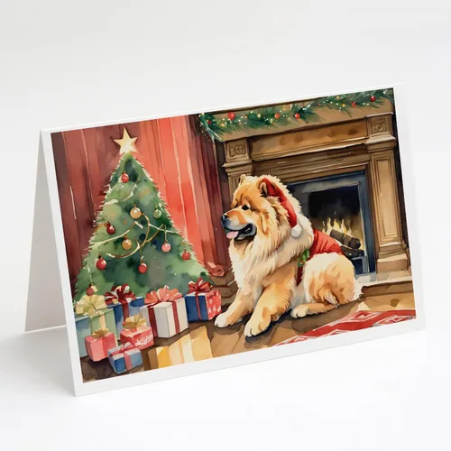Miniatura 71 de Caroline's Treasures DAC2753GCA7P Paquete de 8 tarjetas de felicitación navideña acogedora de Husky siberiano Tarjetas en blanco con sobres