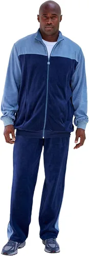 KingSize Chándal de terciopelo con bloques de colores grandes y altos para hombre, Multi