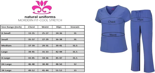 Miniatura 6 de Natural Uniforms Conjunto de top elástico con cuello en V y pantalón cargo para mujer