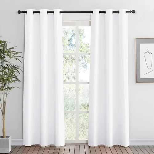 Miniatura 101 de RYB HOME Cortinas opacas de cocina de 36 pulgadas de largo, tratamiento de privacidad para ventanas pequeñas, aislamiento térmico, telón de fondo