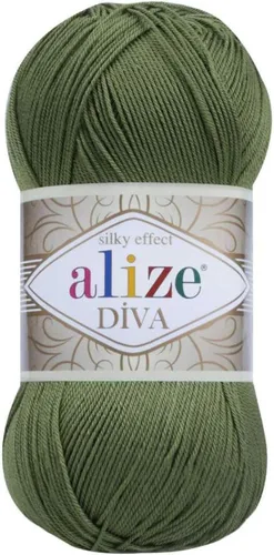 Miniatura 31 de Alize Diva Silk Effect 100% hilo acrílico de microfibra, 1 madejas de bola de 3.53 oz 383yds color (1 - crema)