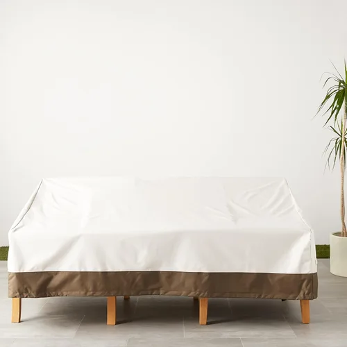 Miniatura 8 de Amazon Basics - Fundas para sofá de 3 plazas para exteriores y muebles de patio, impermeables, anti-UV, duraderas, Beige/Marrón