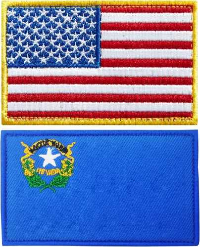 Miniatura 25 de stidsds Paquete de 2 parches de bandera estadounidense de Chicago de Estados Unidos, parches bordados, banderas de Estados Unidos, parche táctico