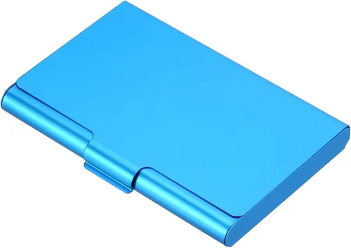 Miniatura 10 de Patikil Titular de la tarjeta de visita, caja de la tarjeta de metal de aluminio, titular profesional de la tarjeta de bolsillo para el nombre y Oro