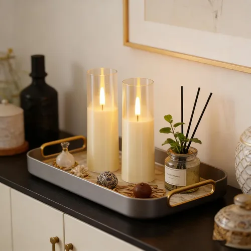Miniatura 7 de MUMCHASI 8 piezas de velas sin llama, velas operadas por batería, velas LED parpadeantes con control remoto, llama danzante realista, diseño