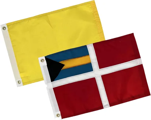 Miniatura 13 de Bandera de las Bahamas de 12 x 18 pulgadas para barco, banderas de colores vivos del Caribe Bahameño con 2 ojales de latón, banderas pequeñas