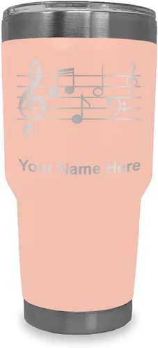 Miniatura 27 de LaserGram Vaso aislado al vacío de 20 onzas, personal de música, grabado personalizado incluido (negro)