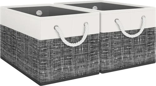 Miniatura 9 de Fab totes Contenedores de almacenamiento [2 unidades], cestas de almacenamiento plegables para organizar juguetes, libros, estantes, armario, caja