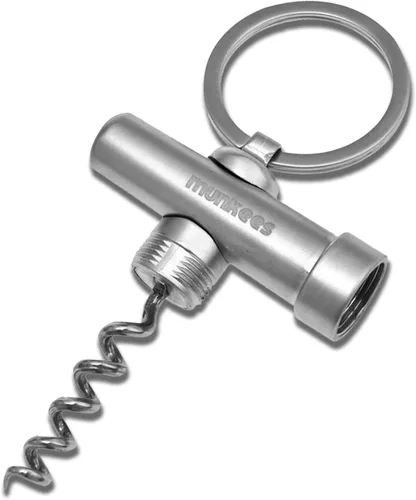 Munkees Mini llavero herramienta de sacacorchos, llavero pequeño abrevino, abridor de vino de corcho de viaje de emergencia, kit de campamento de
