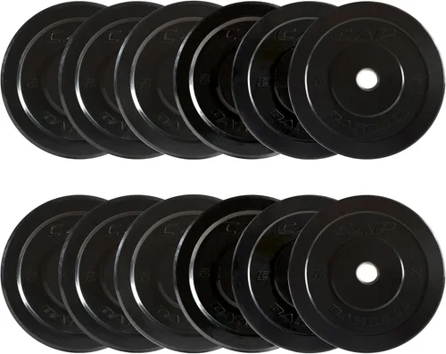 Miniatura 24 de CAP Juego de pesas olímpicas de 2 pulgadas 100-370 libras Varios colores Estante de almacenamiento opcional