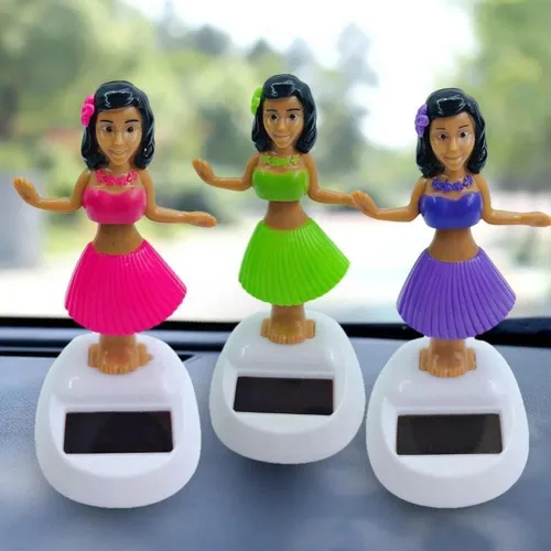 Miniatura 4 de Verde Solar Powered Dancing Hula Dashboard Decoraciones Balanceo Colección Figuras para Auto Interior Hogar