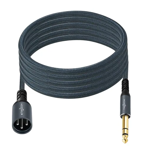 Miniatura 6 de Twozoh Cable XLR macho a 1/4 TRS de audio estéreo de 30 pies, conector trenzado de 0.250 in a XLR macho 3 pines cable de guitarra (profesional/HiFi)