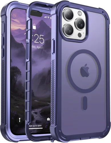 Miniatura 99 de jaroco - Funda magnética compatible con MagSafe para iPhone 11 de 6.1 pulgadas; protección de grado militar contra caídas, de doble capa
