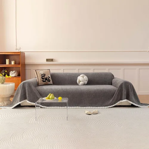 Miniatura 8 de HANDONTIME - Funda de felpilla de sofá para perros, para sillón, sofá modular, biplaza, futón o en forma de L, estilo bohemio, con borlas, lavable