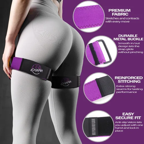 Miniatura 2 de Bandas de resistencia BFR para mujeres, bandas de ejercicio de entrenamiento de glúteos, equipo de entrenamiento de fitness Púrpura