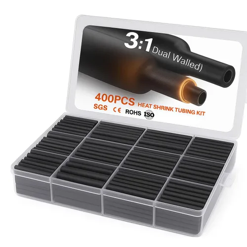 Miniatura 7 de Kit de tubos termorretráctiles, mini pistola de calor + 328 tubos de envoltura termorretráctil 2:1.