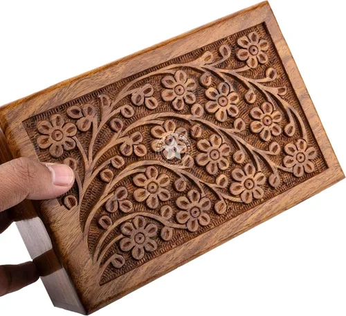 Miniatura 5 de Maravillosamente hecho a mano y artesanal árbol de la vida Grabado Urnas de madera para las cenizas humanas Adulto por STAR INDIA CRAFT - Urnas