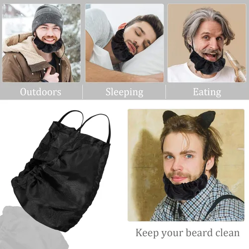 Miniatura 6 de eBoot 3 Piezas Gorras de Barba Gorro de Barba para Hombres Bandana Cubiertas de Cabello Facial Gorros Protectores Ajustables Gorras de Gorro Regalo