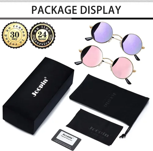 Miniatura 6 de Gafas de sol Joopin polarizadas, estilo Lennon, redondas, gafas de sol estilo hippy redondas para mujer y hombre