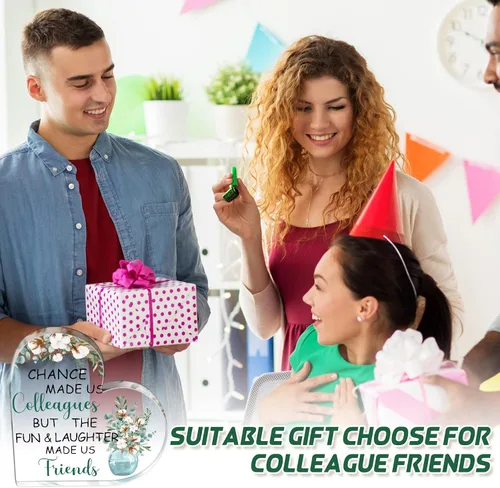 Miniatura 6 de Bucherry Regalos de Navidad para compañeras de trabajo para mujeres, Chance Made Us Colegas Amigas Regalo Inspirador de Cumpleaños Recuerdo
