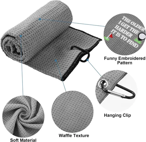 Miniatura 2 de Moukeren 6 toallas de golf divertidas para hombres, toalla bordada de bola, regalo, columpio de 16 x 24 pulgadas, gofres de microfibra para bolsa