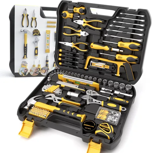 Kit de herramientas para el hogar, 199 piezas, juego de herramientas básicas para reparación de automóviles, caja de herramientas de mano general