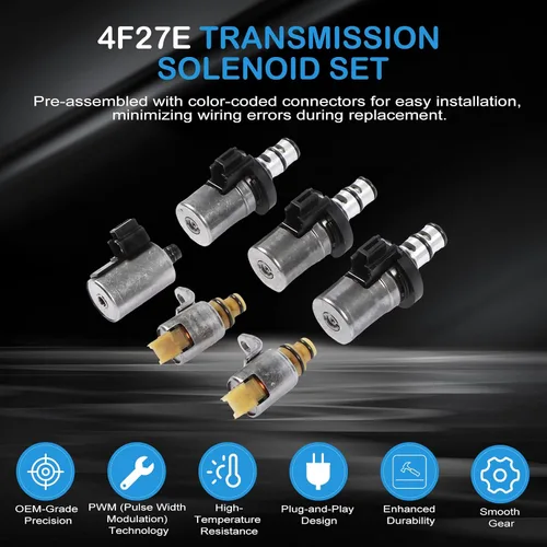 Miniatura 2 de Kessocco - Juego de solenoide de transmisión 4F27E FN4A-EL de cambio EPC PWM de 4 velocidades de repuesto para Ford Focus Fusion Fiesta Mazda 3 5 6