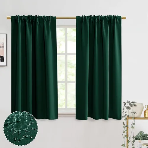Miniatura 19 de Cortinas opacas de 48 pulgadas de largo, 34 pulgadas de ancho x 48 pulgadas de largo, cortinas opacas cortas con aislamiento térmico para Beige