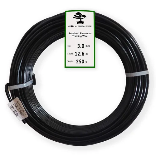Miniatura 10 de Alambre de aluminio anodizado de 1.0mm para entrenamiento de bonsái de 250g, rollo grande (114 metros) - Elija su tamaño y color (1.0mm, Negro)