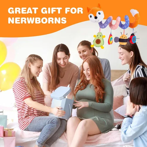 Miniatura 6 de Jollybaby - Juguetes para cuna, cochecito, asiento de coche para bebé de 0 a 12 meses, juguetes sensoriales colgantes para tiempo boca abajo