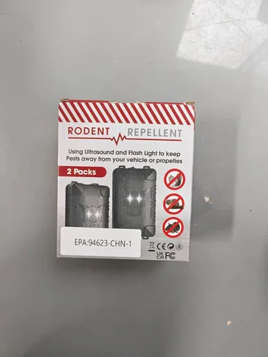 Miniatura 8 de 2 piezas de repelente de roedores bajo el capó con luz estroboscópica y 3 métodos de suministro de energía, repelente ultrasónico profesional