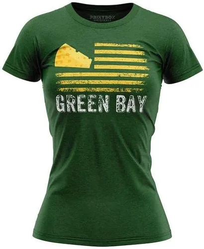 Green Bay - Camiseta de fútbol para mujer, camisetas de cabeza de queso de Estados Unidos, ropa para el día del partido de