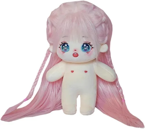 Miniatura 15 de niannyyhouse Muñeca de peluche de 7.9 in para niña, cuerpo de peluche humanoide, sin atributo, 8 pulgadas, cuerpo normal, ropa de vestir, regalos