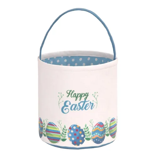 Miniatura 8 de LessMo - Canasta de conejito para huevos de Pascua, color púrpura, bonita, personalizable, de lona y algodón, canasta para búsqueda de huevos