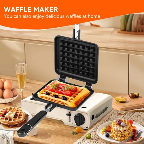 Miniatura 3 de Máquina para hacer gofres belga antiadherente, prensa panini de acero inoxidable, máquina para hacer sándwiches de desayuno, máquina para hacer
