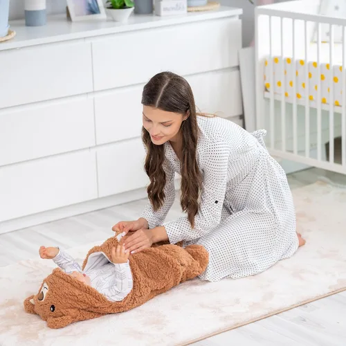 Miniatura 5 de Manta de Arrullo para Bebé Oso 0-6 Meses Linda Felpa Orgánica Ultra Suave Artículos Esenciales Imprescindibles para Recién Nacidos Niñas Niños