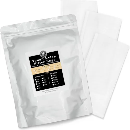 Bolsas de nailon resistente de 3 x 6 pulgadas de Gutenberg, 25-50 paquetes, bolsas de filtro de té, todos los tamaños de micrones (paquete de 25, 5